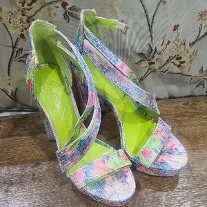 Jessica Simpson Multicolor Strappy Heels
